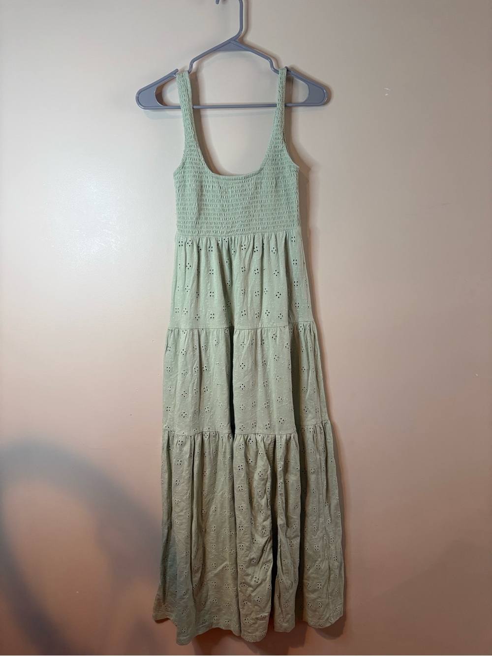 ASOS Design Sage Eyelet Shirred Maxi Dress EUC - Picture 3 of 9